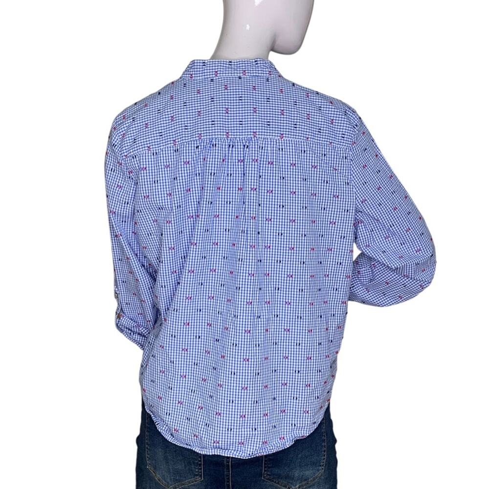 Ruby Rd. Button Down Shirt Petite Large Blue Whit… - image 7
